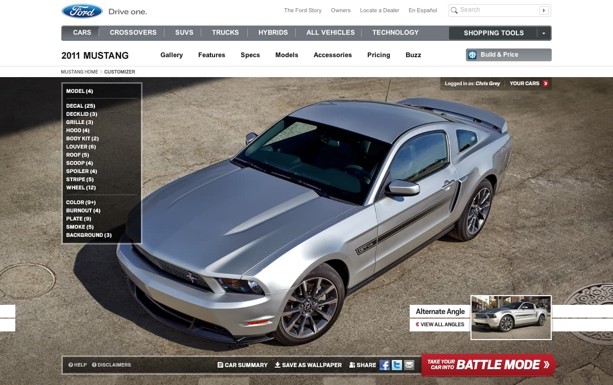 Screenshot from Ford Mustang: battle mode