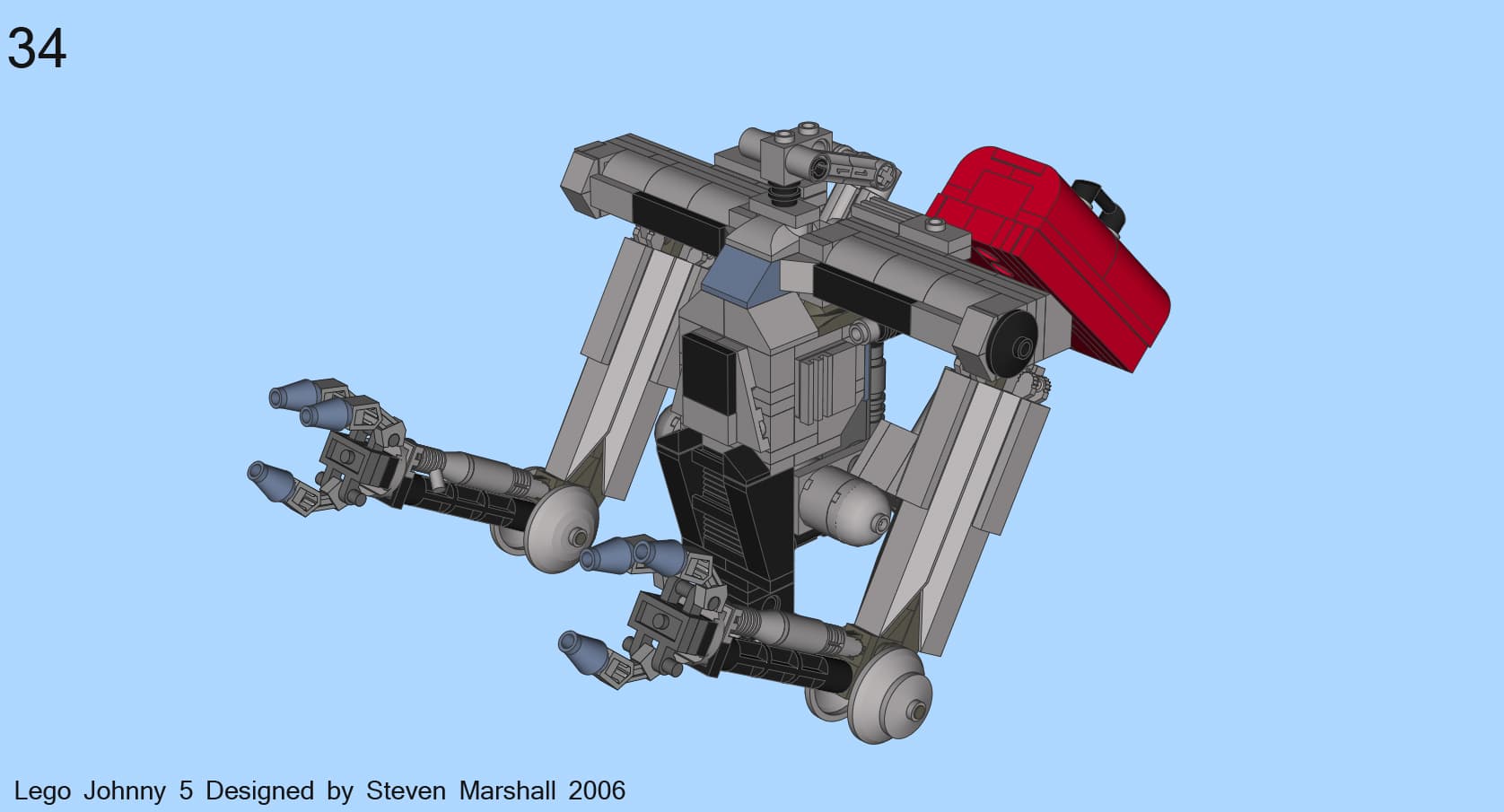 Screenshot from LEGO Johnny 5: instructions for the finished arms