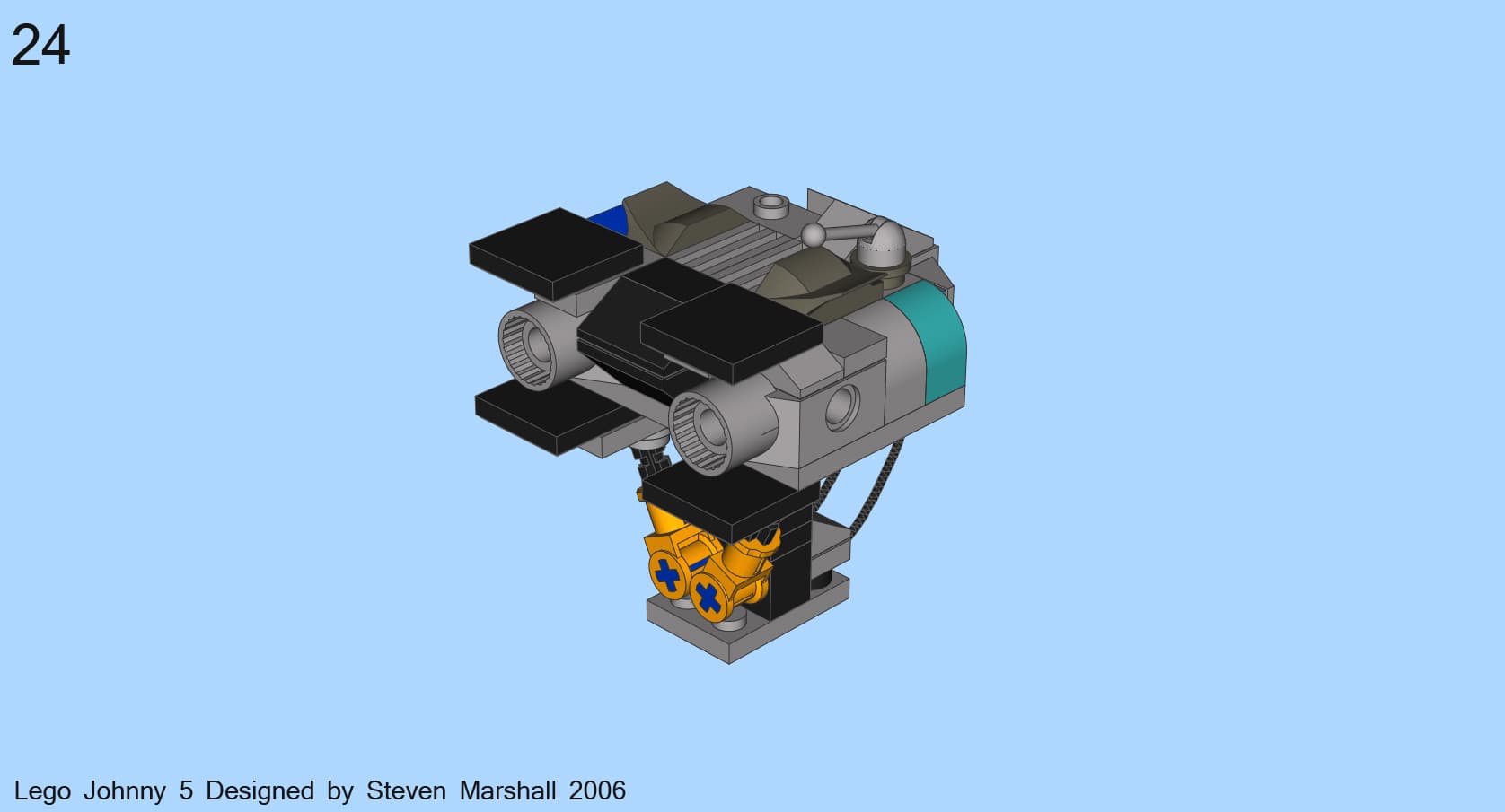 Screenshot from LEGO Johnny 5: instructions for the finished head