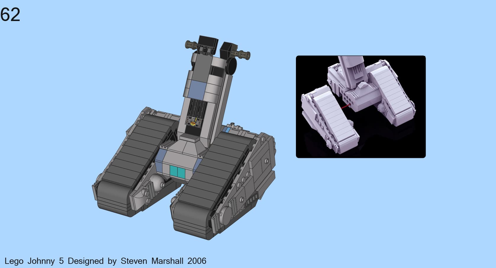 Screenshot from LEGO Johnny 5: instructions for the finished lower body