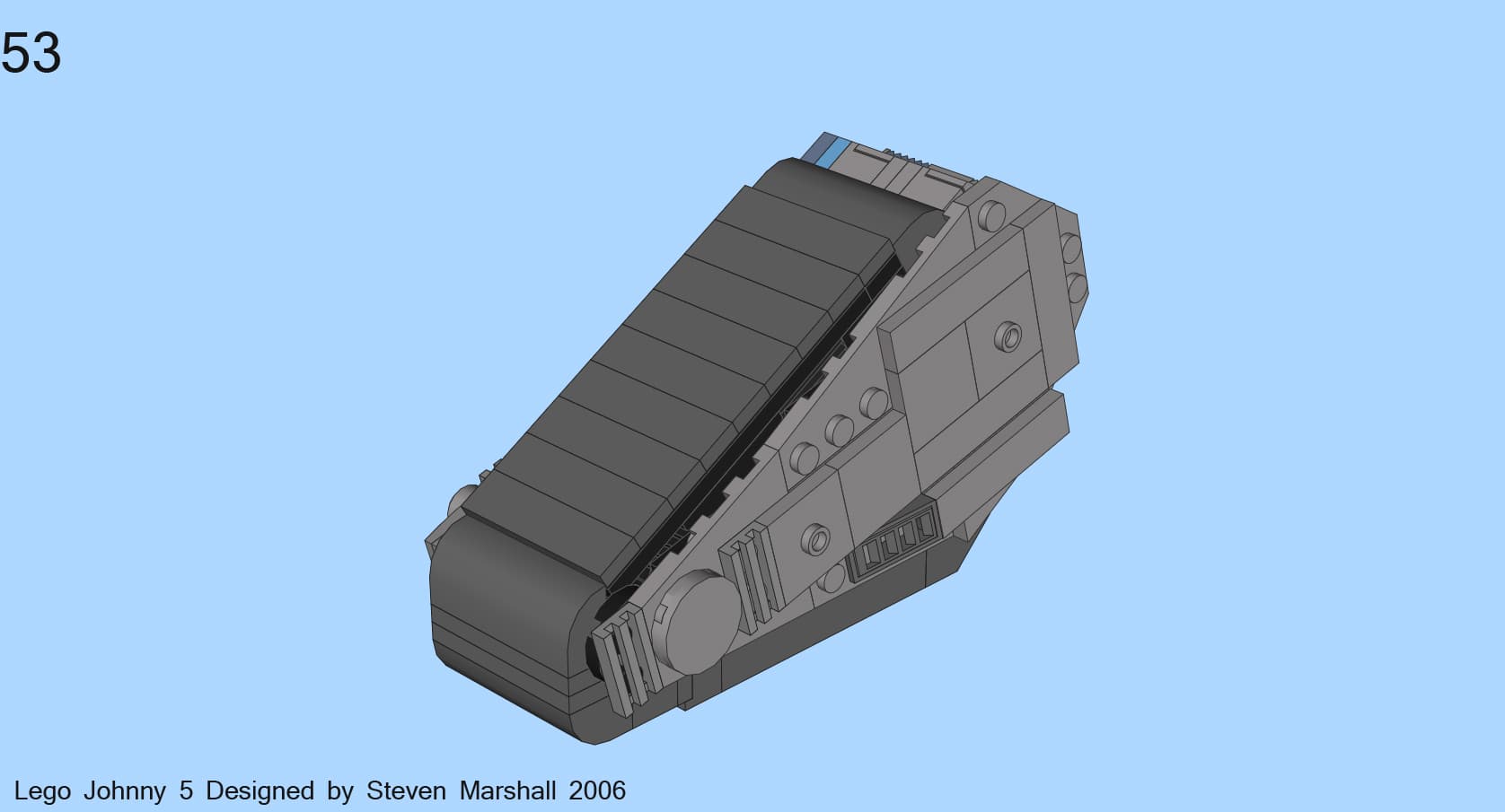 Screenshot from LEGO Johnny 5: instructions for the finished right track