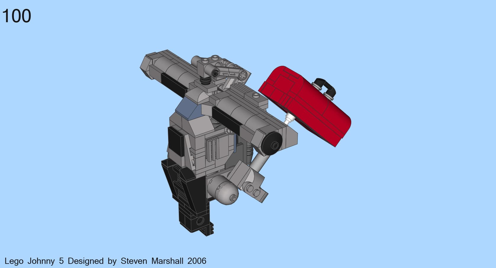 Screenshot from LEGO Johnny 5: instructions for the finished upper body