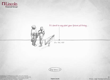 Screenshot from Lincoln Financial: the intro screen