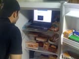Photo from Xbox Linux: probably a bad way to cool it down